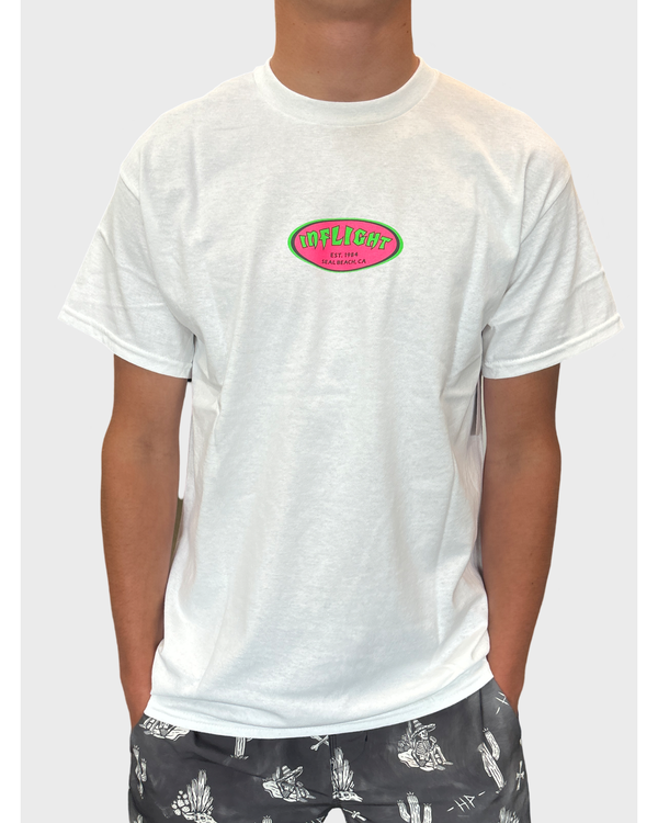 80'S RETRO OVAL TEE - WHITE