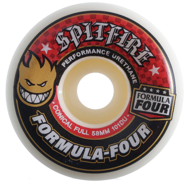 Spitfire Formula Four Conical Full Skateboard Wheels 58mm w/RED