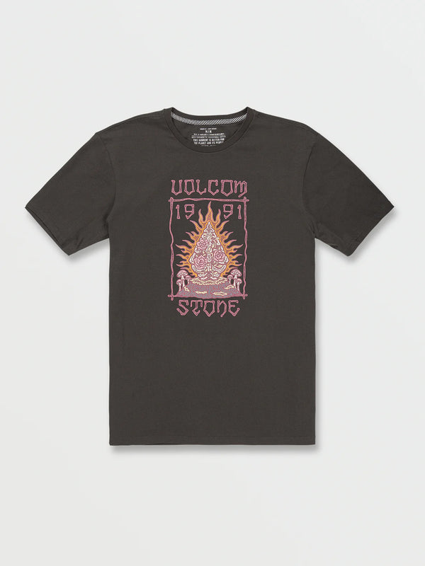 FARM TO YARN CAGED STONE SHORT SLEEVE TEE - RINSED BLACK