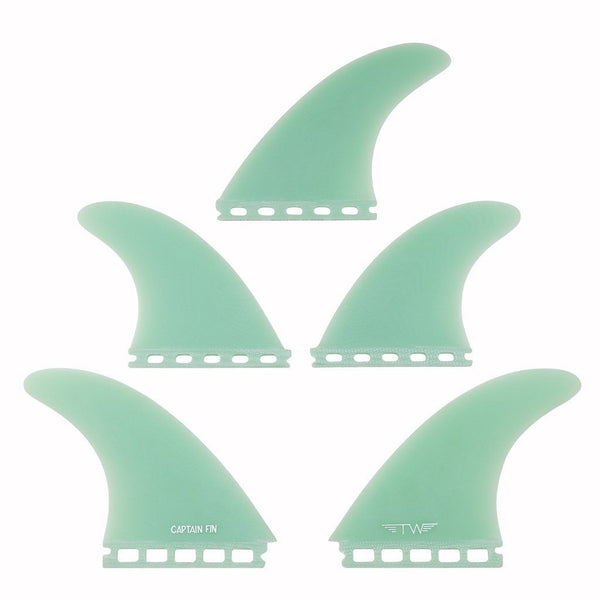TYLER WARREN 5 FIN GLASS TEAL