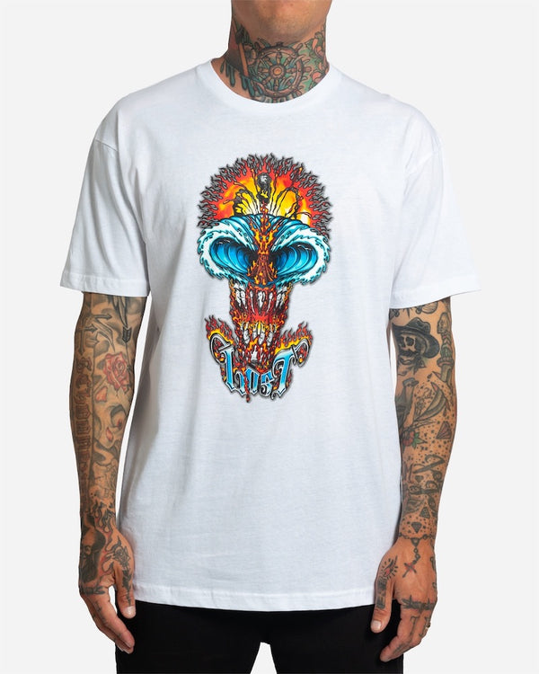 Wave Skull Tee White