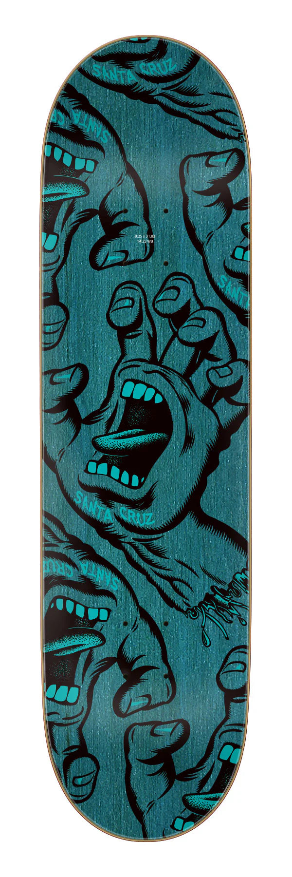 8.25in Crowded Hand Santa Cruz Skateboard Deck
