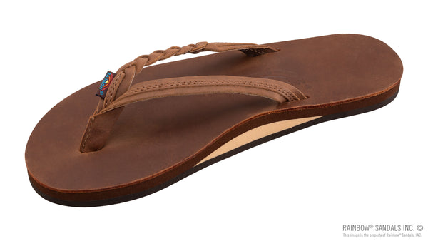 Women's Flirty Braidy - Single Layer Premier Leather 1/2" Narrow Strap with Braid