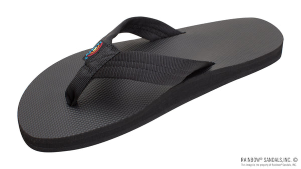 Classic Rubber - Single Layer Soft Top 1" Nylon Strap - Black
