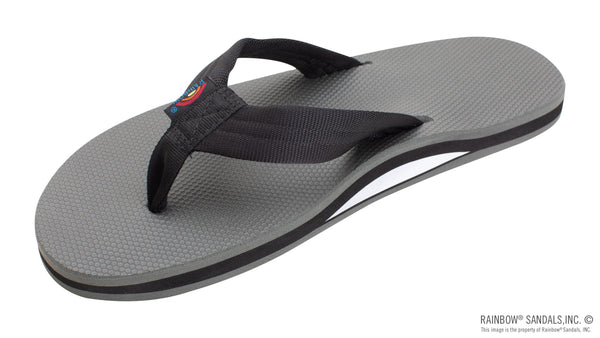 Classic Rubber - Single Layer Soft Top 1" Nylon Strap - Black/Grey