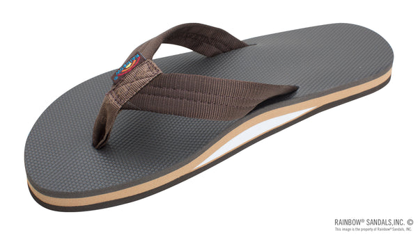 Classic Rubber - Single Layer Soft Top 1" Nylon Strap - Brown