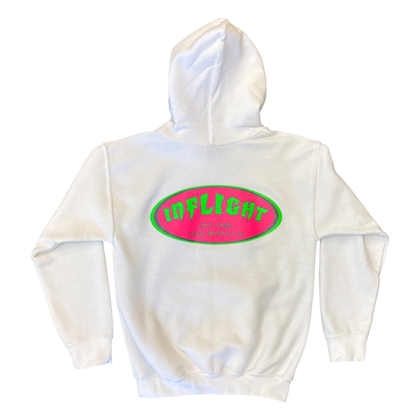 80s Retro Classic Oval Youth Hoodie - White
