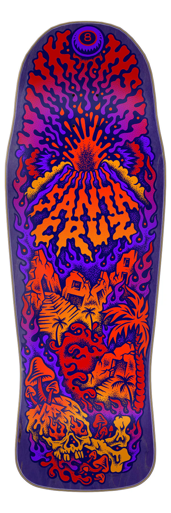 10.34in Winkowski Volcano Santa Cruz Shaped Skateboard Deck