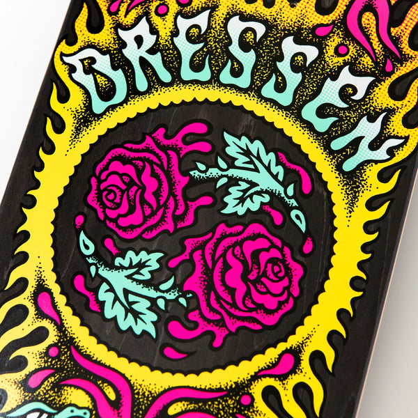 9.31in Dressen Rose Crew Two Santa Cruz Shaped Skateboard Deck