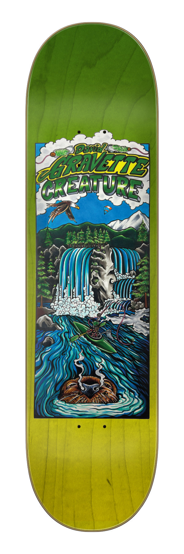 8.3in Gravette Hippie Falls Creature Skateboard Deck