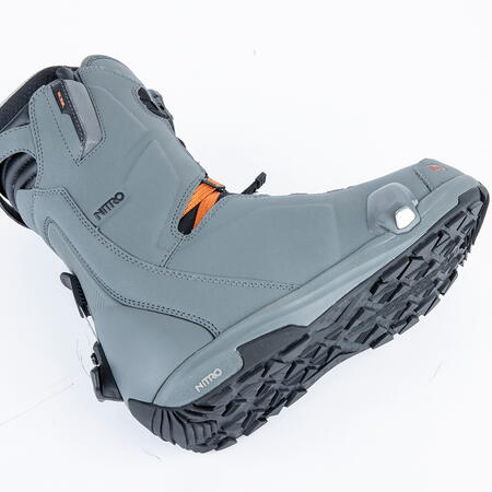 nitro profile tls step on snowboard boots Men's 2025 Charcoal 8 lasting heel fit Nitro Venture Step On TLS