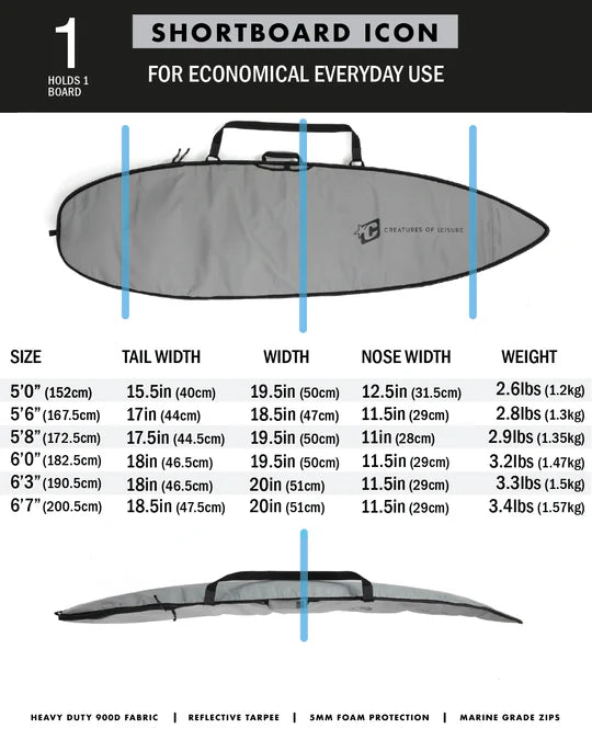 SHORTBOARD ICON | SILVER BLACK