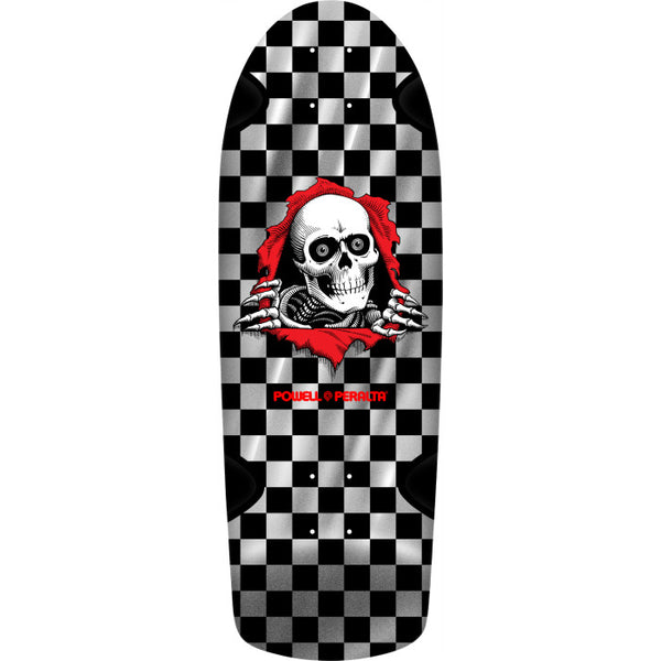 Powell Peralta OG Ripper Checker Reissue BLEM Skateboard Deck Silver Foil Ink - 10 x 30