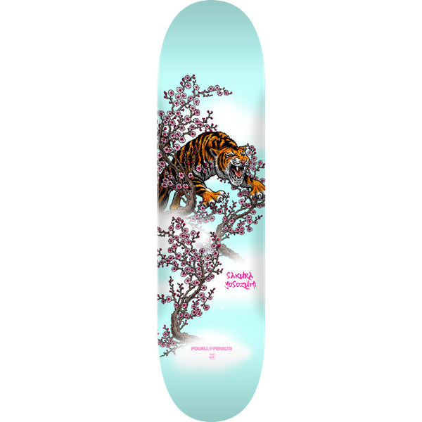 Powell Peralta Yosozumi Tiger Skateboard Deck Light Blue - Shape 248 - 8.25 x 31.95