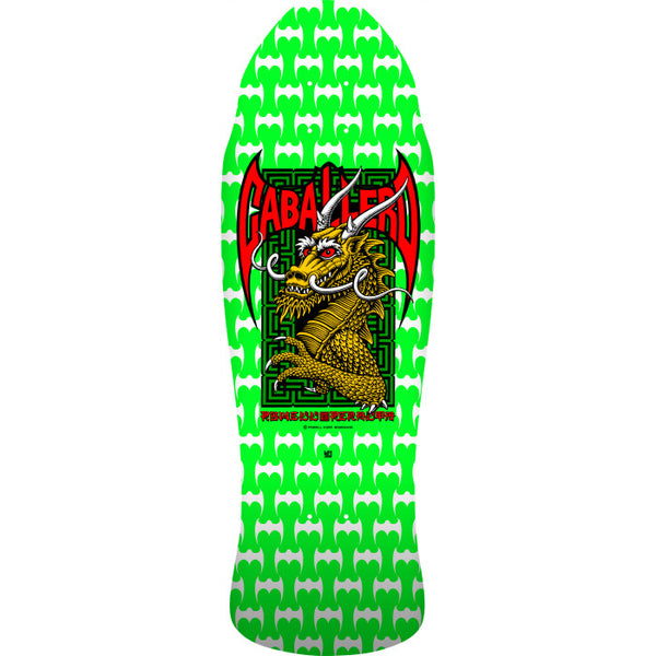 Powell Peralta Steve Caballero Street Reissue Skateboard Deck Green/White - 9.625 x 29.75
