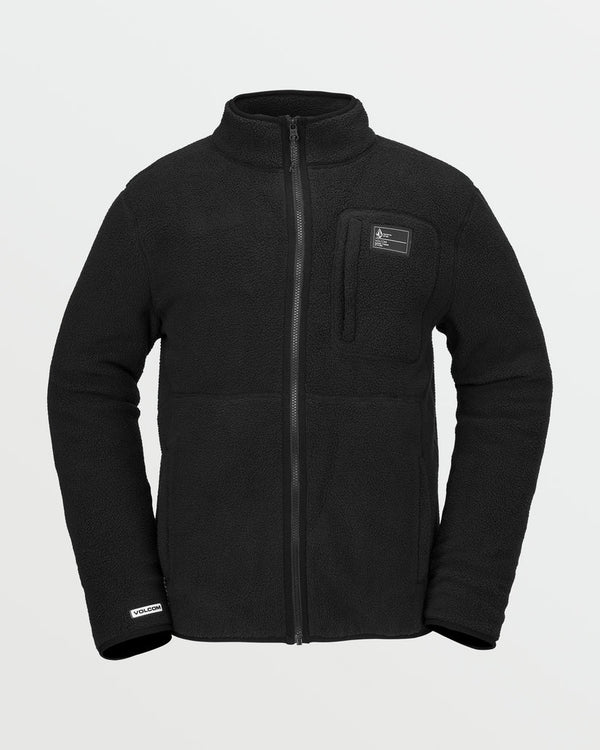 MENS FLEECER FULL ZIP UP FLEECE - BLACK