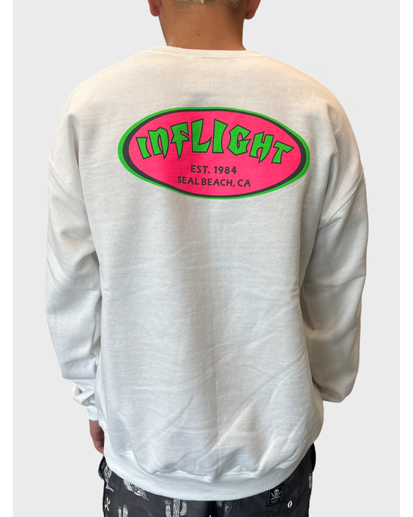 80'S RETRO OVAL CREWNECK - WHITE