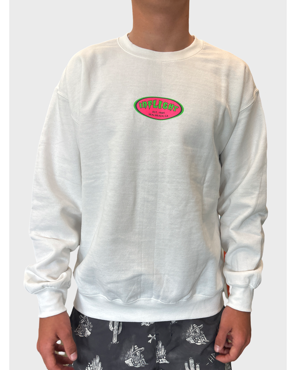 80'S RETRO OVAL CREWNECK - WHITE