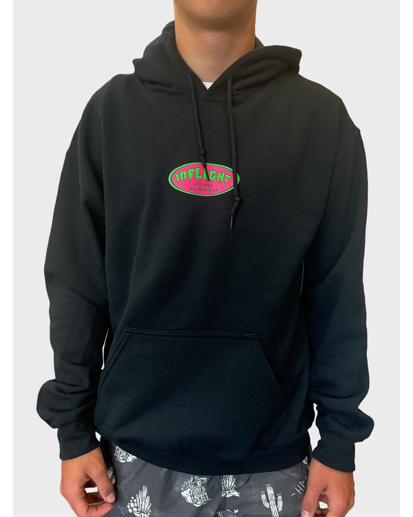 80'S RETRO OVAL HOODIE - BLACK