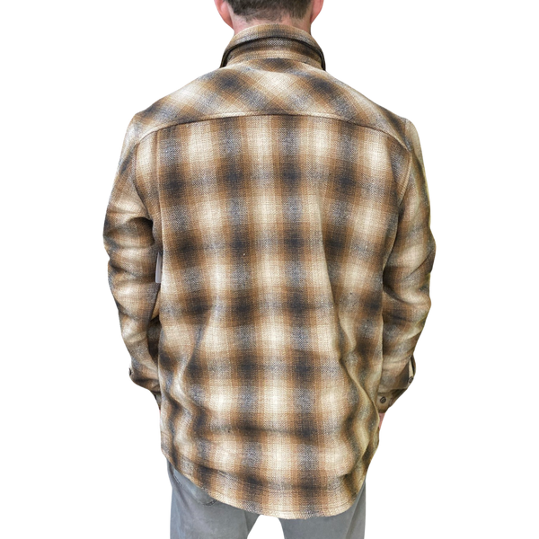 Textured Sherpa Flannel - Coffee