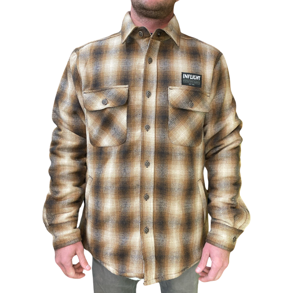 Textured Sherpa Flannel - Coffee