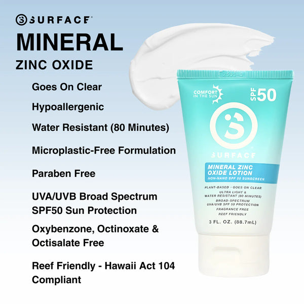 SPF50 Mineral Sunscreen Lotion 3oz. - White