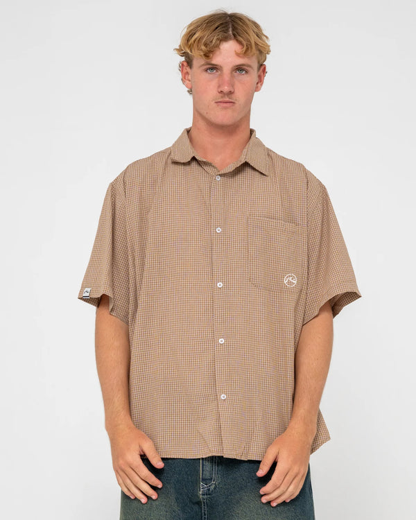 Hoodus Check Short Sleeve Shirt - Tobacco
