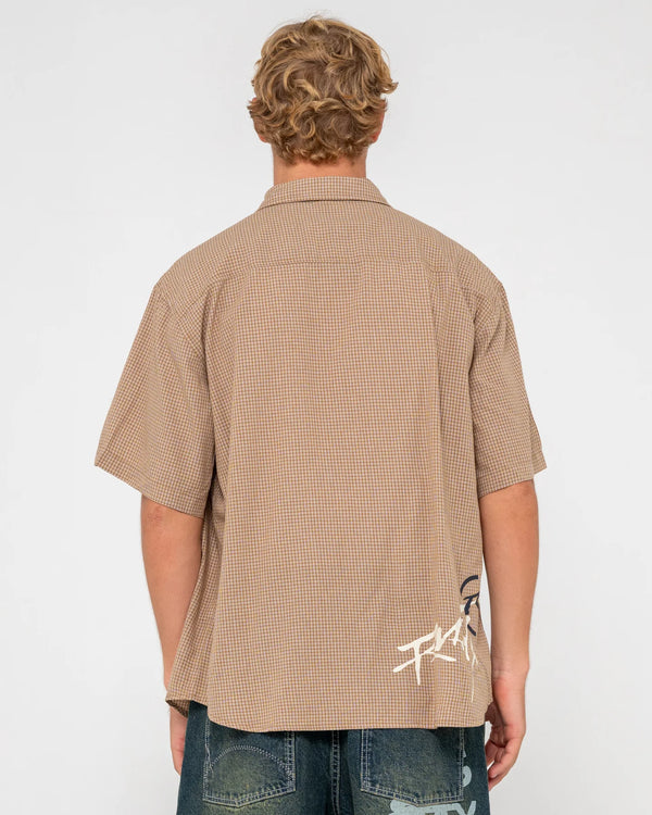 Hoodus Check Short Sleeve Shirt - Tobacco