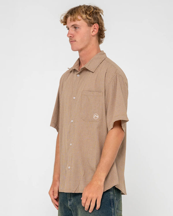 Hoodus Check Short Sleeve Shirt - Tobacco