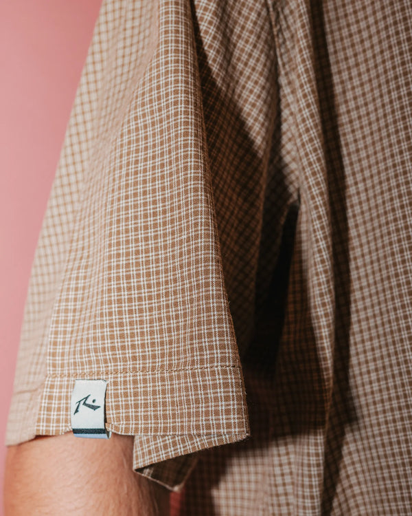 Hoodus Check Short Sleeve Shirt - Tobacco