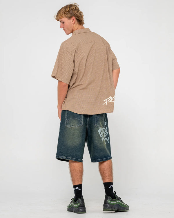 Hoodus Check Short Sleeve Shirt - Tobacco