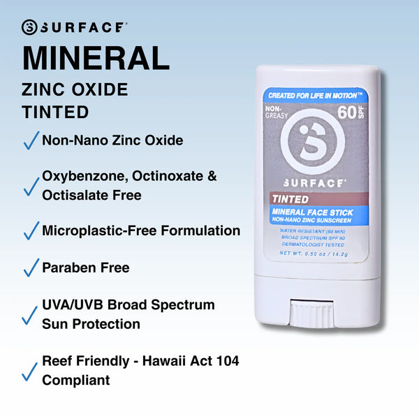 Surface SPF 60 Mineral Face Stick (TINTED) .5 oz.