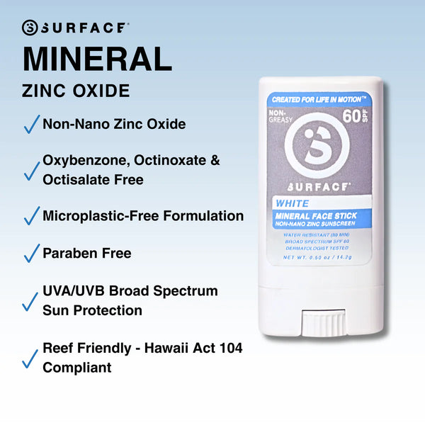 Surface SPF 60 Mineral Face Stick (WHITE) .5 oz