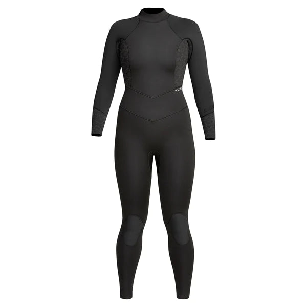 Women's Axis 4/3mm Back Zip Full Wetsuit - Black Flower