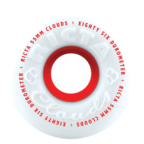 55mm Clouds Red 86a Skateboard Wheels Ricta