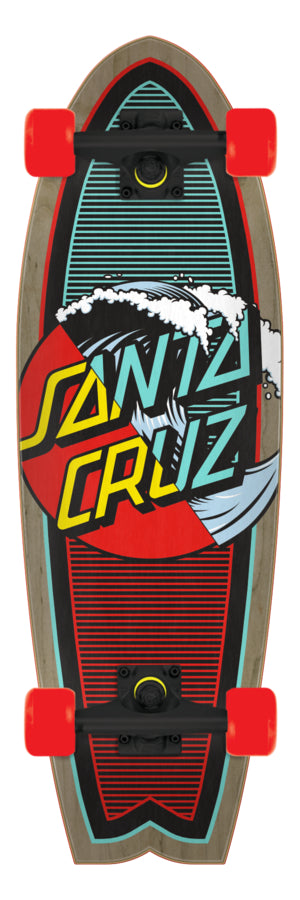 Classic Wave Splice Shark Santa Cruz Cruiser Skateboard