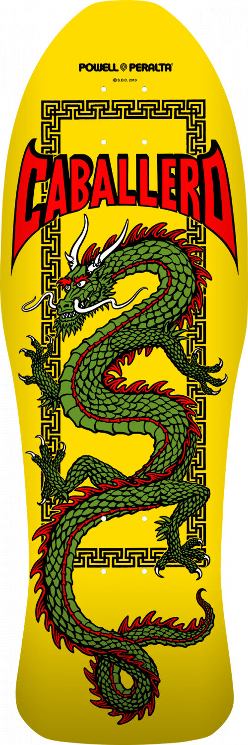 Powell Peralta Steve Caballero Chinese Dragon Skateboard Deck Yellow