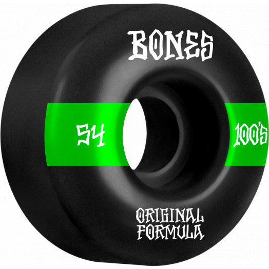 BONES WHEELS OG Formula Skateboard Wheels 100 #14 54mm V4 Wide 4pk Black