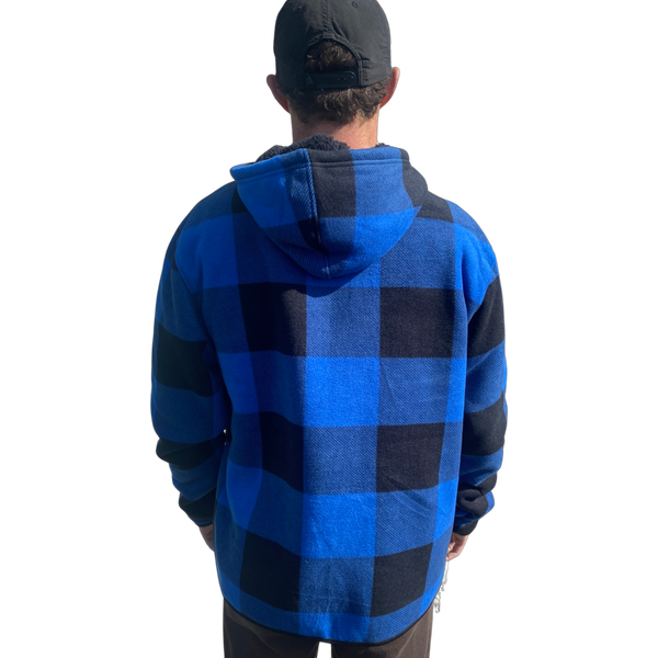 Hooded Sherpa Flannel - Light Blue
